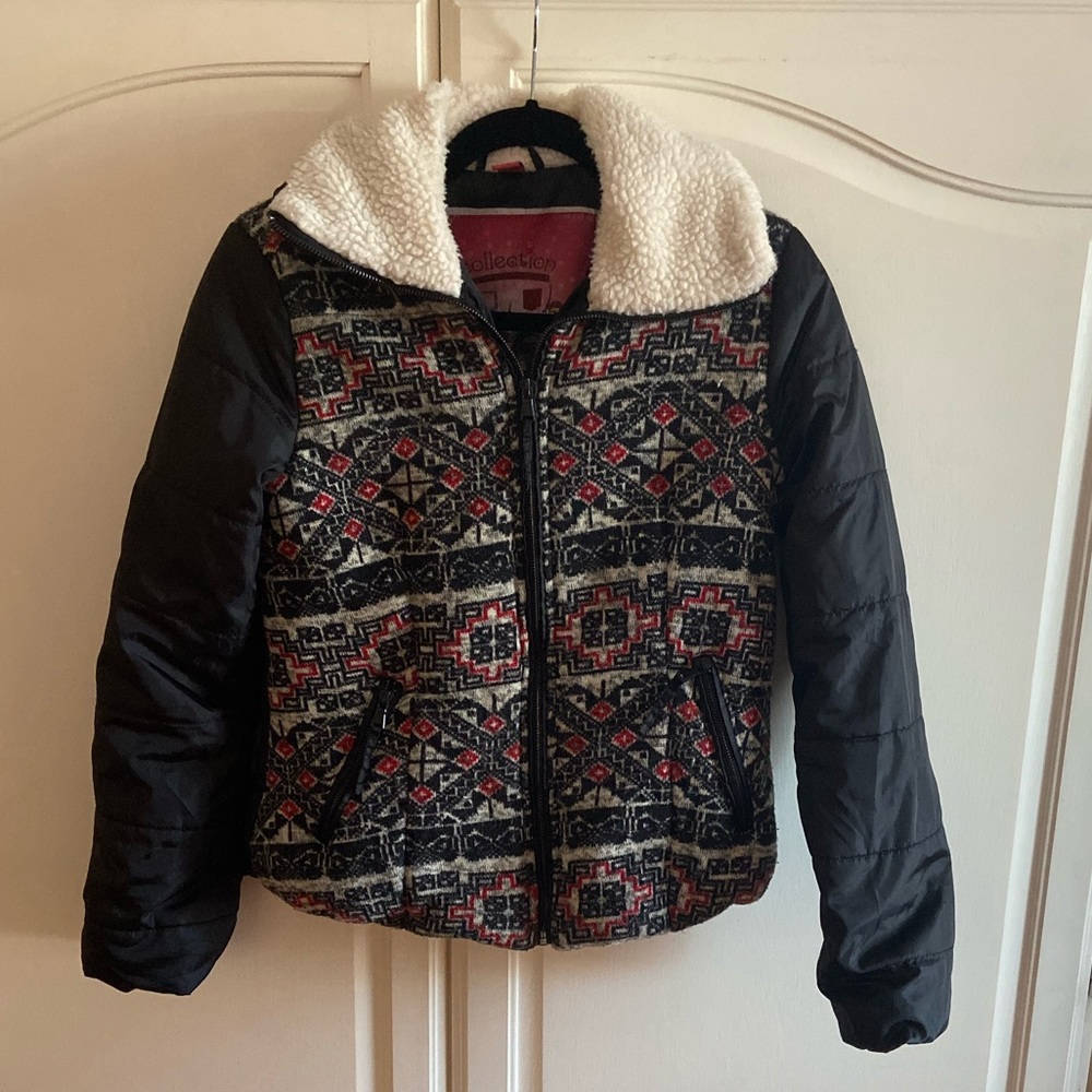 Retro Bernardo Collection Puffer & Knit & Lambswool Collar Jacket